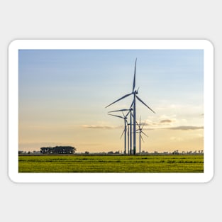 Windmill farm on green meadow Sticker